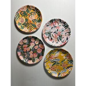 SET OF 4 One Hundred 80 Degrees Melamine Floral 9" Lunch Dinner Plates